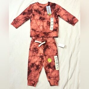 Cat & Jack Kids Tie-Dye Sweatsuit Long Sleeve Sweatshirt & Jogger Set 12 Months